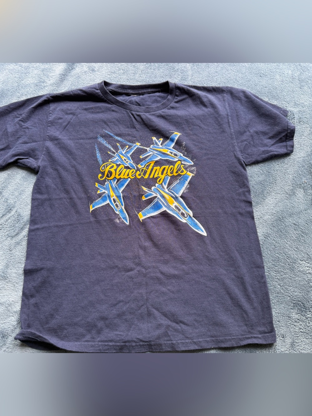 Navy Blue Angels Jet Airplane Boys Cotton short sleeve Tee